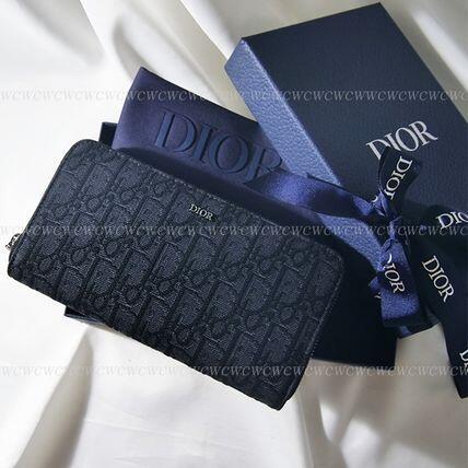 すぐ届く∞Dior国内発■ディオールオブリークジャカード 長財布